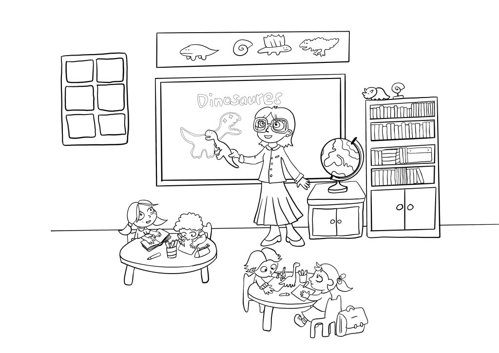 Coloriage rentrée des classes